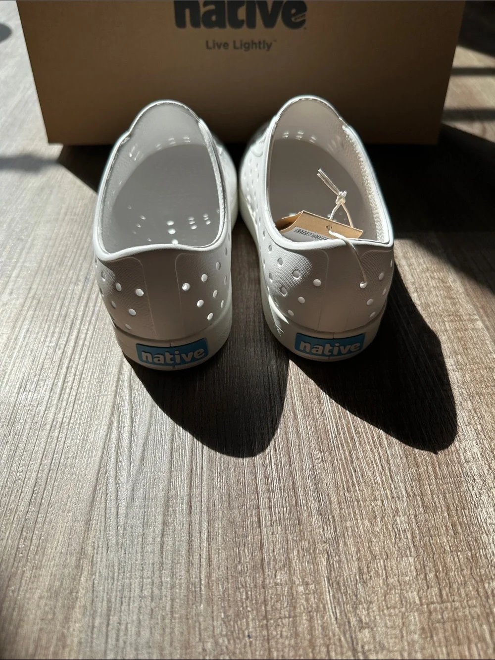 Native ‘Jefferson’ White Slip-On Perforated Sneakers